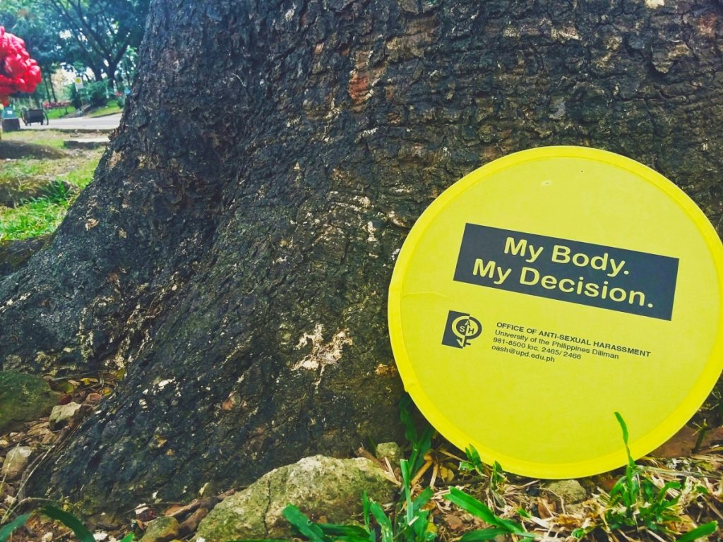 My body. My decision. Written on a fan with OASH's contact details.